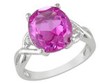 Created Pink Sapphire Infinity Cocktail Ring 7.50 Carat (ctw) in Sterling Silver